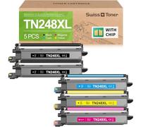 swiss toner TN248XL Compatible para Brother TN-248XL TN248 TN-248VAL para Brother MFC-L3760CDW Toner MFC-L3740CDW MFC-L3740CDWE DCP-L3560CDW HL-L3240CDW HL-L3220CW Pack de 5