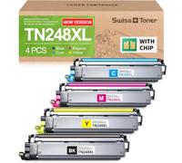 swiss toner TN248XL TN248 TN-248XL MFC-L3740CDWE Toner MFC-L3760CDW 4-Pack