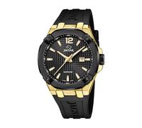 JAGUAR Reloj Hombre J1012/1 Diplomatic Caja de Acero Inoxidable 316l Dorado Correa de Caucho Negro