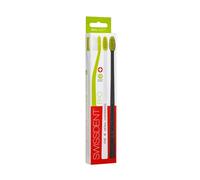 SWISSDENT Cepillo de dientes profesional BIO verde/blanco/negro de plástico nuevo con base orgánica.