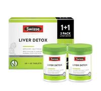 SWISSE Detox- Suplemento con Colina, Cardo Mariano, Extracto de Alcachofa y Cúrcuma, Suplementos para Detox Hígado, Apoya la Función Hepática, 120 Tabletas Recubiertas Fáciles de Tragar, Made in Italy