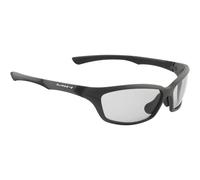 SWISSEYE Drift - Gafas deportivas (protección 100% UVA, UVB y UVC, zona nasal ajustable y extremos de goma con patillas de goma, material TR90, incluye funda y disco intercambiable), color gris oscuro