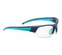 SWISSEYE Gardosa Re+ S - Gafas deportivas (protección 100% UVA, UVB y UVC, zona nasal ajustable y extremos de patillas de goma, material TR90, incluye estuche), color azul oscuro mate/turquesa