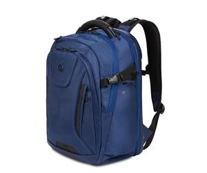SwissGear Travel Tech Elite Laptop Backpack - Fits Laptops up to 16” - ScanSmart TSA-Friendly Backpack with USB Port, Shoe Compartment & Organizer Pockets - Navy Ballistic