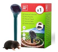 SWISSINNO Ahuyentador Solar Topos topillos hasta 650 m² ultrasonico vibración Anti roedores Resistente Intemperie para jardín césped Funcionamiento Continuo día Noche Dispositivo 1 Unidad