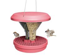 SWISSINNO Comedero para Pájaros Exterior Antirroedores con Bandeja | Davos SMART BIRDS, ASA con Protección UV, Recipiente de Policarbonato, Cable de Acero Inoxidable, Dos Cámaras, Jardín Balcón
