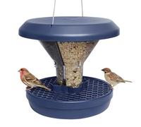 SWISSINNO Comedero para Pájaros Exterior Antirroedores con Bandeja | Davos SMART BIRDS, ASA con Protección UV, Recipiente de Policarbonato, Cable de Acero Inoxidable, Dos Cámaras, Jardín Balcón
