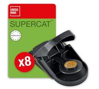 SWISSINNO Trampa para Ratones SuperCat - 8 Ratoneras Reutilizables - Profesional con Cebo Integrado de Crema de Cacahuete - Trampa Mecánica de Resorte para Uso Interior y Exterior