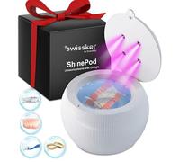 Swissklip ShinePod - Cápsula de limpieza dental ultrasónica | Máquina limpiadora de retenedores ultrasónicos | Limpiador de protector bucal | Limpiador de protector nocturno | Limpiador de alineadores