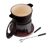 Swissmar F66708 Sierra Fondue Set 11 piezas, hierro fundido/acero inoxidable, negro metálico, 1,6 L, juego de fondue multiusos para carne, queso y chocolate, caja de regalo