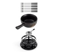 Swissmar F66901 Gruyère Fondue - Juego de fondue (9 piezas, cerámica y acero inoxidable, 2,65 L, para carne, queso y chocolate, para 4 personas), color negro
