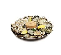 Swissmar SK2013TP Shucker - Juego de bandejas para ostras (2 piezas, acero inoxidable/madera, 32 cm x 8 cm, 2 en 1 para quitar y servir ostras/bandeja para horno, caja de regalo