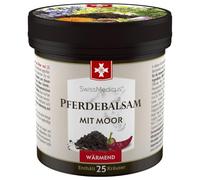 SwissMedicus Bálsamo de caballo con turba, Efecto calor, Gel de masaje cálido para espalda y articulaciones, bálsamo de hierbas único fabricado en musgo y 25 hierbas, 250 ml