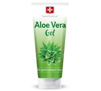 SwissMedicus Gel de Aloe Vera - 200 ml - Natural, Rostro - Cabello y cuerpo - Ideal para la reparación de quemaduras solares - Erupciones - Extracto 100% de jugo de Aloe Vera - 200ml