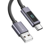 Swissten, Cable 3A Carga y Sincronización USB a USB-C 60W 1.5m con pantalla LED