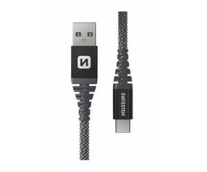Swissten - cable usb/usb-c extremadamente resistente - reforzado con f