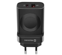 Swissten, Cargador 22.5W Puerto USB-C y USB con Módulo Watch Integrado