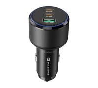 Swissten Cargador de coche 2x USB-C Power Delivery 95W y USB 3.0 30W Quick Charge