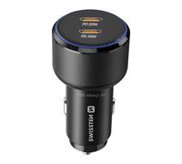 Swissten Cargador de coche de carga rápida 50W 2x USB-C Power Delivery,