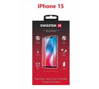 Swissten iphone 15 pro max tempered glass - full glue - negro