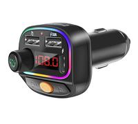 Swissten Transmisor FM Bluetooth 5.3 carga rápida 15.5W RGB MP3, Negro