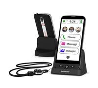 swissvoice - Smartphone S510-C + Base de Carga + Cordón para el Cuello - Fácil de Usar - Botones Grandes - Botón de geolocalización SOS - Smartphone Seniors 4G - Libre - Negro