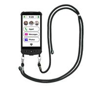 SWISSVOICE - Smartphone S510-M + cable de carga magnética + funda protectora para bandolera, fácil de usar, botón SOS - Smartphone Senior 4G - Desbloqueado - Negro