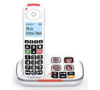 SWISSVOICE- Xtra 2355 Dúo- DECT- Teléfono inalámbrico - Teclas grandes - Contestador automático- Audio Boost -Tonos de llamada altos-Compatible con audífonos - Bloqueo de llamadas -2 teléfonos -Blanco