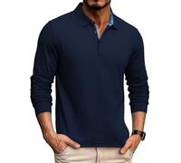SwissWell Polo de Manga Larga para Hombre, de Secado rápido, Camiseta Funcional de Manga Larga para Hombre, Transpirable, Informal, Polo de Golf