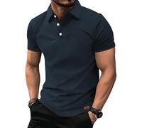 SwissWell Polo Hombre Manga Corta Transpirable Golf Polos Verano Camisa Deportivos para Hombre T-Shirt Azul Marino M