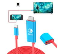 Switch 2 - Adaptador de cable HDMI para estación de acoplamiento, 4K a 60 Hz, 18 Gbps, PD 100 W, 6.7 pies, USB C 3.2 a HDMI 2.0, cable convertidor, mini conector de TV portátil de viaje compatible con