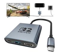 Switch 2 Dock, estación de acoplamiento USB C portátil con 4K a 120Hz/PD 100W/1000M Ethernet/2 puertos USB 3.0, base de TV de viaje de aleación de aluminio para Switch/Steam Deck/ROG Xbox Ally X