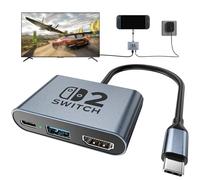 Switch 2 Dock, estación de acoplamiento USB C portátil con puerto 4K a 120Hz/PD 100W/USB 3.0, estación de acoplamiento de viaje de aleación de aluminio para Switch/Steam Deck/ROG Xbox Ally X/Legion Go