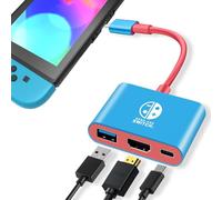 Switch 2 Dock para Nintendo Switch2, soporte de carga portátil 3 en 1 con 4 K/60 Hz HDMI/USB 3.0/PD 100 W Port Switch Docking Station compatible con NS Switch2, Steam Deck, smartphones, PC