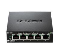 D-Link DES-105 - Switch de red con 5 puertos LAN Fast Ethernet 10/100 Mbps RJ-45, no gestionable Layer 2, carcasa metálica, color negro