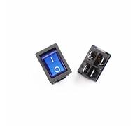 Switch 5Pcs Boat CD1-104 4 Pies 2 Archivos con Luces Rocer Power 15 x 21MM 4pin Luz(5pcs blue,12V)