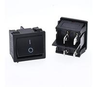 Switch 5pCS CD5 21x24mm Rocer Switches It 4 Pin 2 Posiciones 10A/125V AC ON-Off Semáforo LED Luz Roja Accesorios con Luces 6A(KCD5 black)