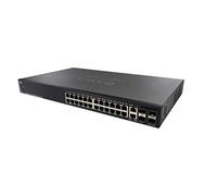 Switch administrado apilable SG550X-24P de Cisco con 24 puertos Gigabit Ethernet (GbE), PoE de 195 W, 2 combinados de 10 G, 2 SFP+, routing dinámico L3, protección limitada de por vida (SG550X-24P-K9-EU)