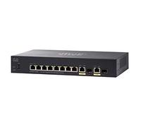Switch administrado SG350-10MP de Cisco de 10 puertos Gigabit Ethernet (GbE) con 8 puertos RJ45 Gigabit Ethernet y 2 SFP de combinación Gigabit Ethernet más PoE de 124 W, protección limitada de por vida (SG350-10MP-K9-EU)