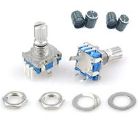 Switch codificador 5pcs/lote EC11 Potenciómetro de giratorio 15 mm 20 con interruptor 5 pin + tapa la perilla(15mm-D With cap)