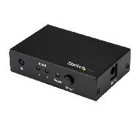 StarTech Switch HDMI 2 Puertos, 4K 60Hz Ultra HD, HDCP, IR, Selector | Botón de conmutacion en el panel frontal, Conversor multipuerto de vídeo, Retrocompatible