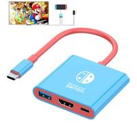 Switch Dock, estación de acoplamiento de TV para Nintendo Switch/Switch OLED/Steam Deck, 4K @30HZ/1080P @60HZ Switch TV Dock portátil con carga PD de 100 W, puerto USB 3.0 (3 en 1)