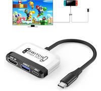 Switch Dock para Nintendo Switch 2/Switch/OLED, base de TV portátil 3 en 1 con puerto HDMI USB 3.0 4K a 60Hz USB C PD 100W de carga, mini base de viaje de repuesto para estación de acoplamiento Switch