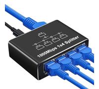 Switch Ethernet 1 a 4 1000Mbps Gigabit RJ45 Splitter para Ordenadores, Hubs, Switches, Routers, Decodificadores, con Cable de Alimentación Type-C