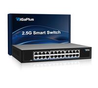 Switch Ethernet no administrado de 24 Puertos y 2.5 Gbps con 24 Puertos 2.5 GBase-T, Switch de Red GiGaPlus de 2.5 Gbps para NAS/PC de 2.5 Gbps, Router WiFi6 y Punto de Acceso inalámbrico