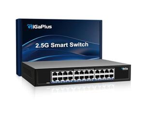 Switch Ethernet no administrado de 24 Puertos y 2.5 Gbps con 24 Puertos 2.5 GBase-T, Switch de Red GiGaPlus de 2.5 Gbps para NAS/PC de 2.5 Gbps, Router WiFi6 y Punto de Acceso inalámbrico