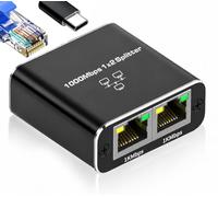 Switch Ethernet Splitter 1 a 2, 1000Mbps LAN Network RJ45 Splitter
