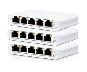 Switch Gestionado Ubiquiti USW-Flex Mini 5 Puertos/ RJ45 10/100/1000 PoE/ Pack 3 uds