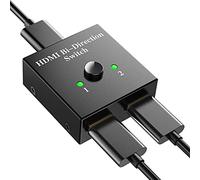 Switch HDMI 4K, Conmutador HDMI Switch 4K Aluminio Bidireccional 2 Entradas a 1 Salida o Switch 1 in 2 out, Duplicador HDMI Soporta 3D y 1080P, HDMI 2.0 Splitter para HDTV, BLU-Ray Player, PS3, Xbox