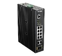 D-Link DIS-200G-12PS - Switch Industrial de 12 Puertos (10 Gigabit, 8 de Ellos PoE 240W, y 2 SFP, Apto para Condiciones extremas -40°C a 65°C, ERPS, VLAN, QoS, IGMP, agregación de Enlaces) Negro